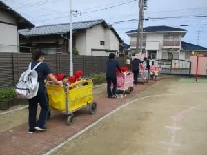 避難訓練をしました（風水害：１日）（津波：８日）