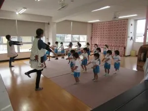 盆踊りを踊ったよ（きりん組、ぞう組、うさぎ組）